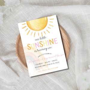 Mall för inbjudan till SOLSKEN 1-ÅRS FÖDELSEDAG, Vår lilla solskensfödelsedag, Du är min solsken, Inbjudan till första resan runt solen, Solfödelsedag bild 7