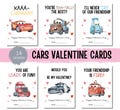 Cars Valentines Day Card, Tags for Valentine, Kids Funny Valentine Cards for school, Lightning McQueen and Tow Mater Valentines Day Tags