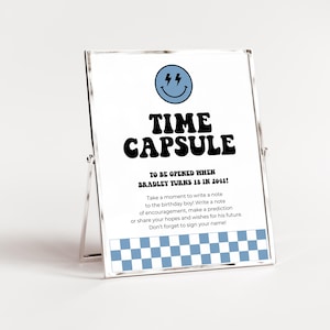 One Happy Dude Time Capsule Zeichen, druckbares 1. Geburtstagsjungenschild, bearbeitbare One Happy Dude Geburtstagsdekoration, erster Geburtstag Party Dekor