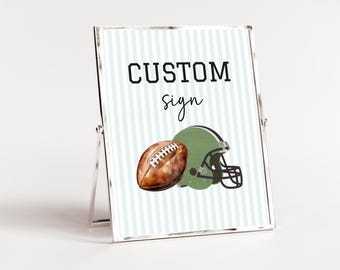 First Year Down Birthday Sign, Football Party Sign, Football Birthday Party, First Year Down Custom Sign, Editable Template, DIY