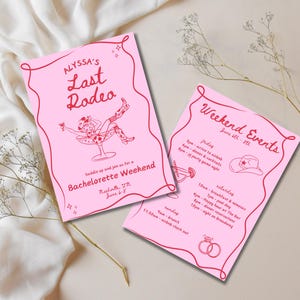 Last Rodeo Bachelorette Itinerary, Cowgirl Nashville Invitation, Bachelorette Lets Go Girls Template, Nash Bash Mobile Country Itinerary
