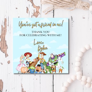 Toy Story bearbeitbarer Favor Tag, Sie haben einen Freund und mich, Toy Story Geschenk Danke Tag, Party Favor, Goody Bag Tags, Toy Story Geburtstag