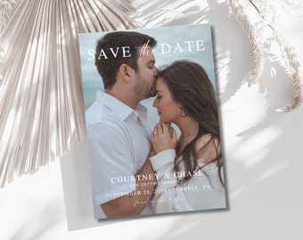 Photo Save The Date Invitation, Minimalist Save The Date, Modern Save The Date, Boho Save The Date Cards, Editable Template