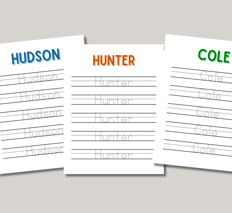 Custom Name Tracing Sheet, Handwriting Practice, Personalized Name ...