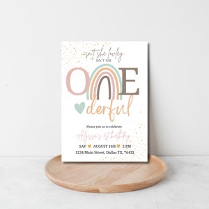 Boho Rainbow 1st Birthday Banner Decor - "Isn't She Lovely Isnt She Onederful" Photo Banner For Girl's Party