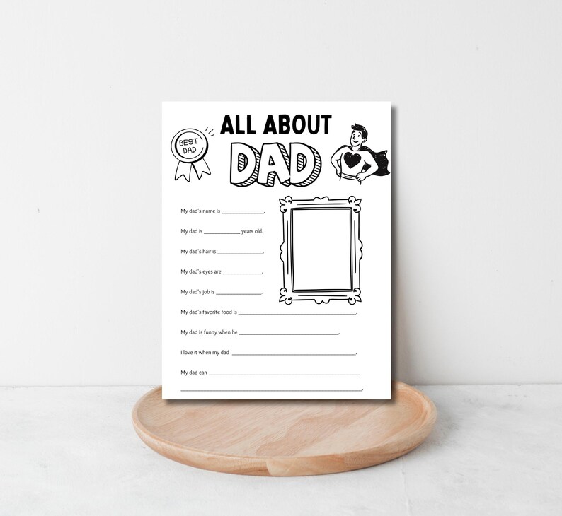 All About My Dad Printable, Fathers Day Gift From Kids Interview, Dad ...