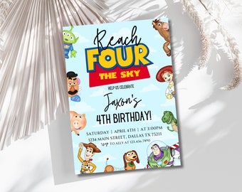 Toy Story Invitation Template, Editable Toy Story Birthday Party, Kids Digital Invitation, Kids Birthday Party, Woody, Buzz,Instant Download