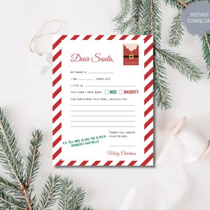 Carta personalizada y editable para Papá Noel, carta editable para Papá Noel, carta de Papá Noel, carta mágica para Papá Noel, carta personalizada para Papá Noel para niños