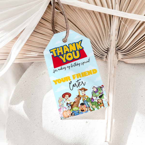 Toy Story Editable Favor Tag, Toy Story Gift Thank You Tag, Toy Story Birthday Invitation, Toy Story Party Favor Tag, Woody, Buzz