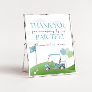 Golf Birthday Gift Favor Sign, Hole in One Sign, Editable Golf Party Sign,Hole-in-One Party,Printable Editable Sign,Par-Tee,Instant Download