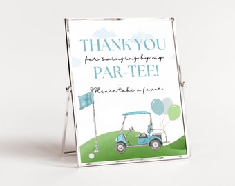 Golf Birthday Gift Favor Sign, Hole in One Sign, Editable Golf Party Sign,Hole-in-One Party,Printable Editable Sign,Par-Tee,Instant Download