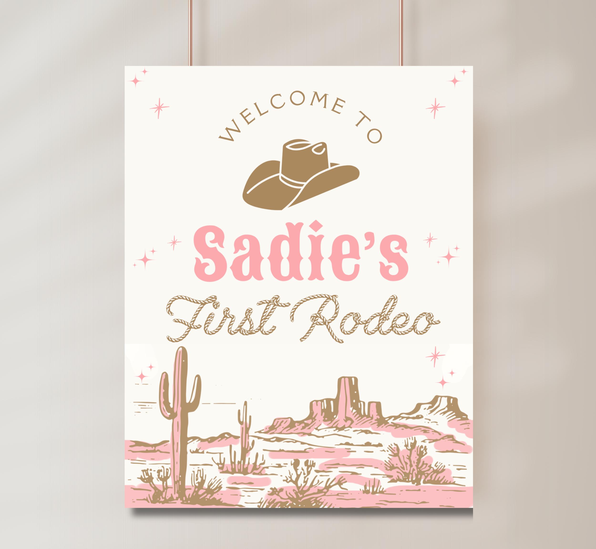 First Rodeo Signage Editable My First Rodeo Party Signs, Watering Hole Sign, Western Table ...