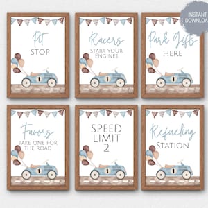 Editable Racing Party Signs Bundle, Race Cars Birthday Food Drink Signs, Car Party Favors & Gifts Sign, Racing Party Decor, Digital Download