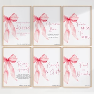 100 Editable Bridal Shower Games Bundle, She's Tying the Knot Bridal Shower Games, Pink Bow Bridal Shower Game Bundle, Printable Templates image 7