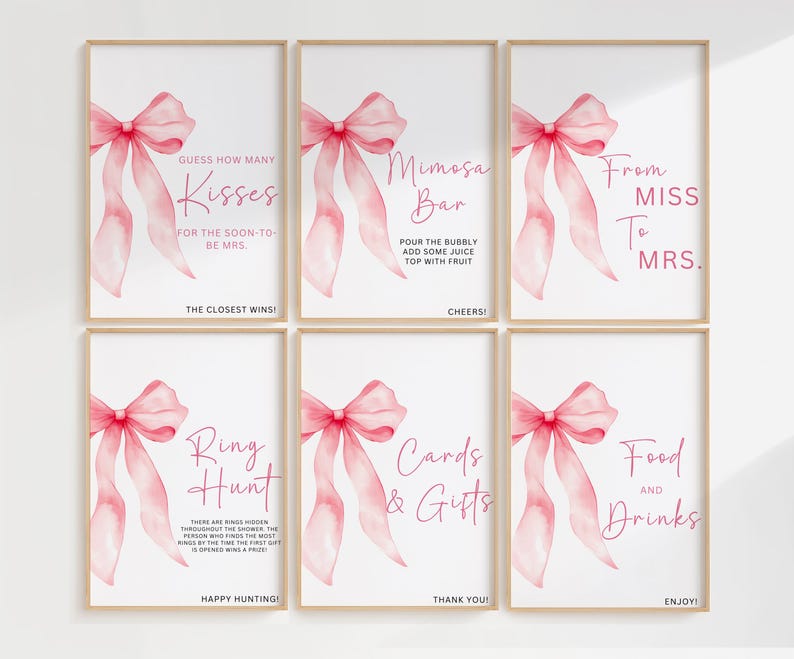 100 Editable Bridal Shower Games Bundle, She's Tying the Knot Bridal Shower Games, Pink Bow Bridal Shower Game Bundle, Printable Templates image 7