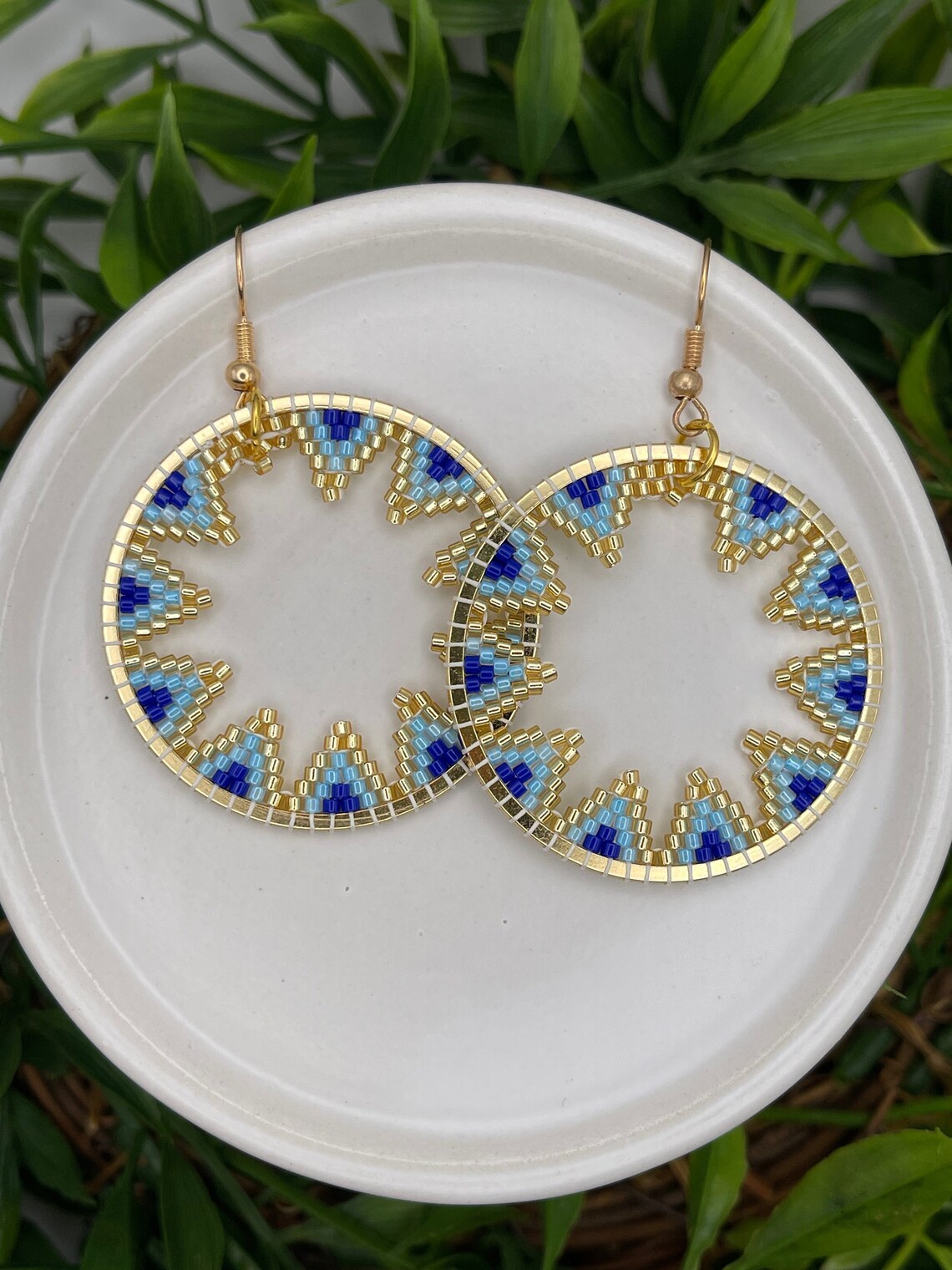 PARTY PUNCH HOOP EARRINGS, BELLEVUE BLUE