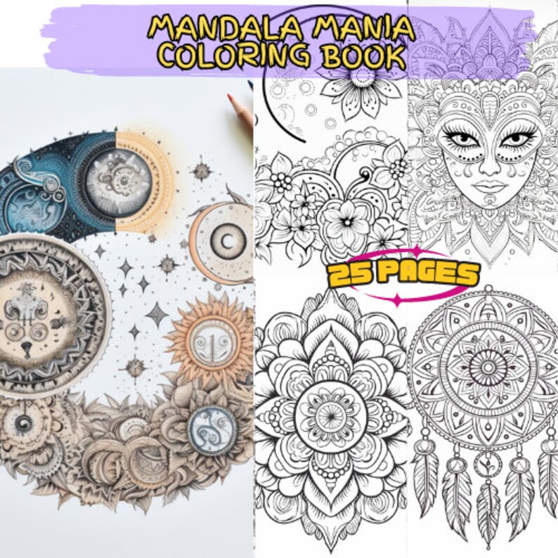 25 Mandala Mania themed Coloring - Il 794xN.5228248359 Ahe4 