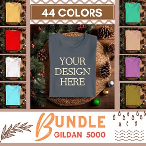 44 Gildan 5000 Mockup Bundle, Tshirt Mockup, T shirt Mock up, Mockups, White Tshirt Mockup, Trendy Mockup, Digital Product Mockup, Model.