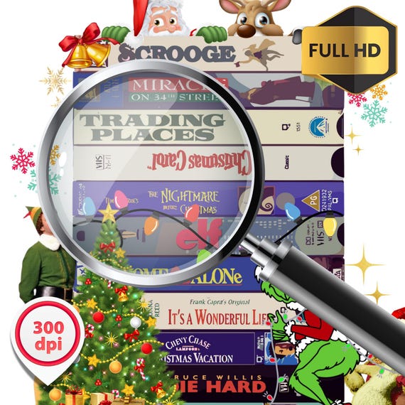 Vintage Christmas VHS Png, Retro Funny Christmas VHS Png