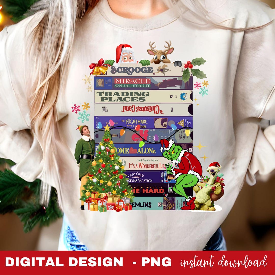 Vintage Christmas VHS Png, Retro Funny Christmas VHS Png