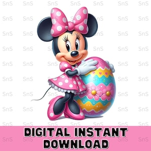 Easter Cartoon Png, Easter Cartoon Clipart, Cartoon Sublimation, Easter Cartoon Egg Png, Mini Mouse Png, Instant Download, Digital Download.