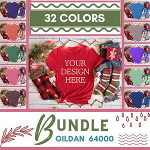 32 Gildan 64000 mockupbundel, t-shirtmodel, t-shirtmodel, modellen, wit t-shirtmodel, trendy model, digitaal productmodel, model.