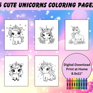 Einhorn Malvorlagen Einhorn Malvorlagen für Kinder Druckbare Spaß Aktivität Digitaler Download