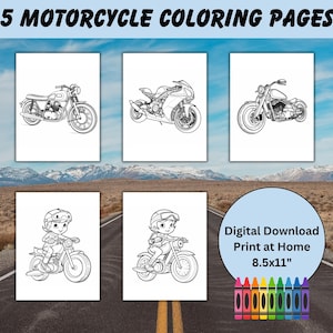 Motorcycle coloring pages motorcycles coloring pages for kids printable activity digital download
