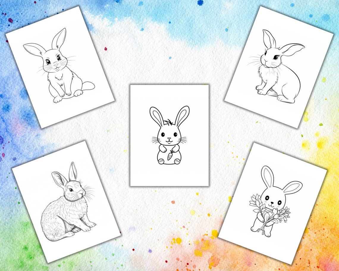 Printable Colored Rabbit Rabbit Coloring Pages Cute Rabbits Coloring Pages for Kids Printable ...