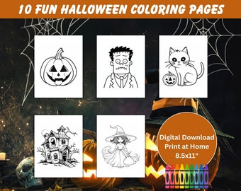 Halloween Coloring Pages Fun Halloween Coloring Pages for Kids Printable Fun Activity Digital Download