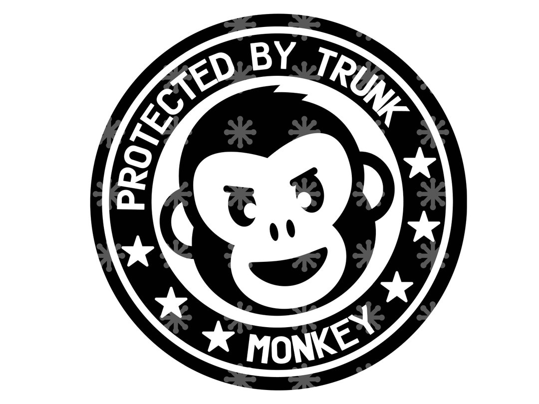 Funny Trunk Monkey SVG Decal Design Cute Monkey SVG Monkey Etsy