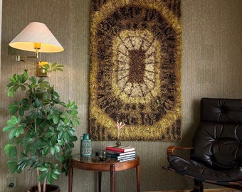 Vintage 1960/70s Wool Rug, Scandinavian Mid-century modern design wall hanging tapestry, Retro Nordic / Scandinavia Modern