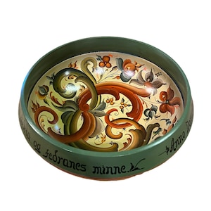 1970s  Stunning rosemaling Ale/ beer bowl, professional Norwegian Telemark Rose painting folkart folk art from Norway, wedding/ housewarming