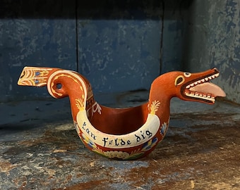 Museum Quality KJENGE -RARE Norwegian Rosemaling Ale/beer bowl, Scandinavian folkart folk art, RUSTIC Farmhouse style, Collectible,Primitive