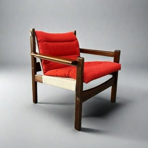 1960s "Futurum" by Rastad & Relling, Scandinavian Mid Century Modern pine Easy/Lounge Chair / armchair, Norwegian design
