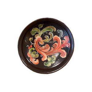 1950s  Vintage rosemaling Ale/ beer bowl, Norwegian Telemark Rose painting folkart folk art from Norway, wedding/ housewarming