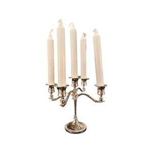 Vintage 5-arm candleholder silver plated, Norwegian/Scandinavian vintage design, wedding gift, perfect condition