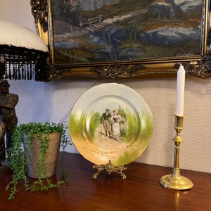 1910/20s Limoges S.C.D. France stunning handpainted porcelain plate / wall hanging, antique home decor, collectible