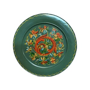 40cm XL rosemaling plate wall hanging, professional Norwegian Telemark Rose painting folkart folk art from Norway, wedding/ housewarming