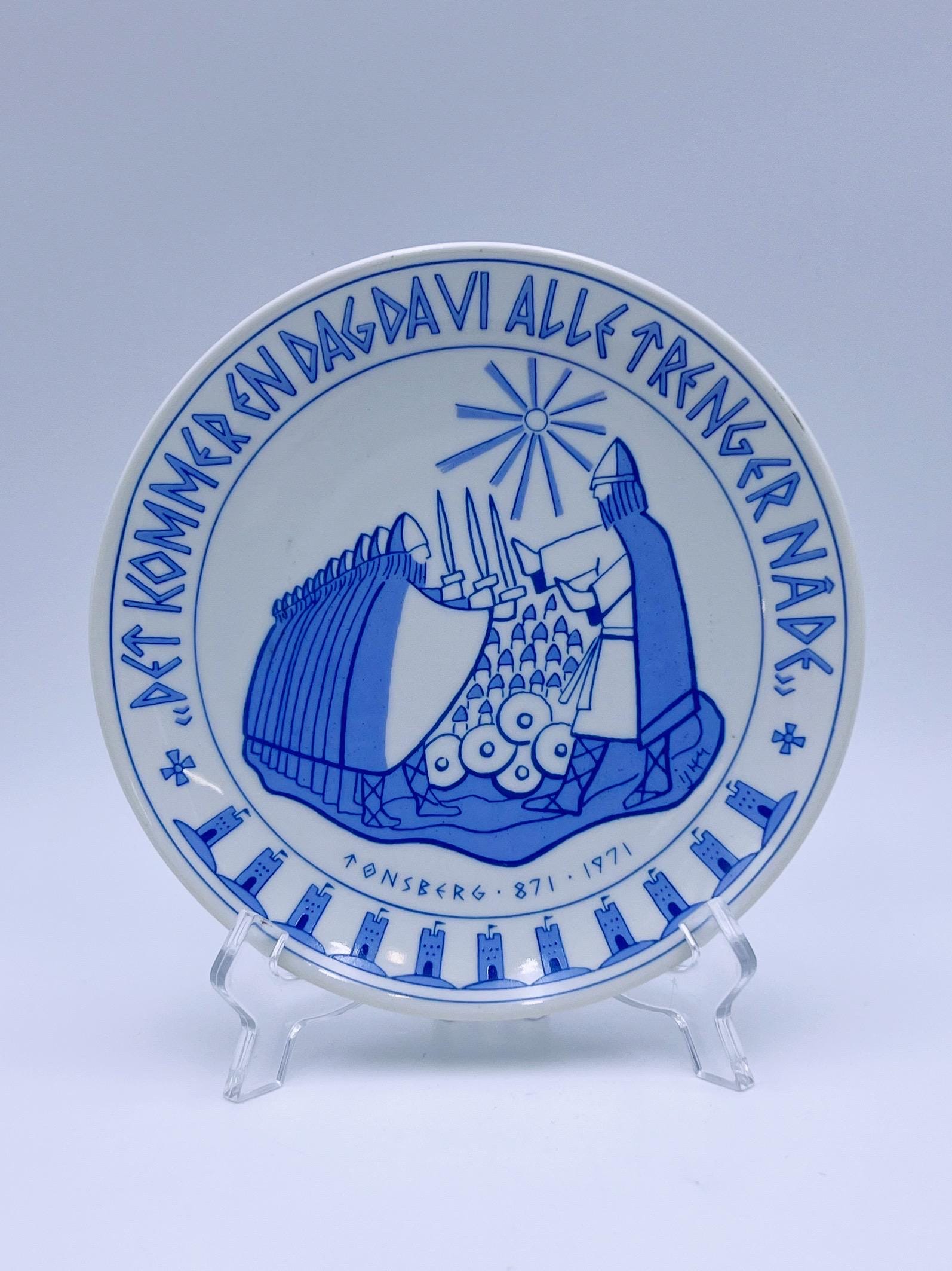 Dated 1971 Norwegian Viking Plate - Tønsberg 1100 Years