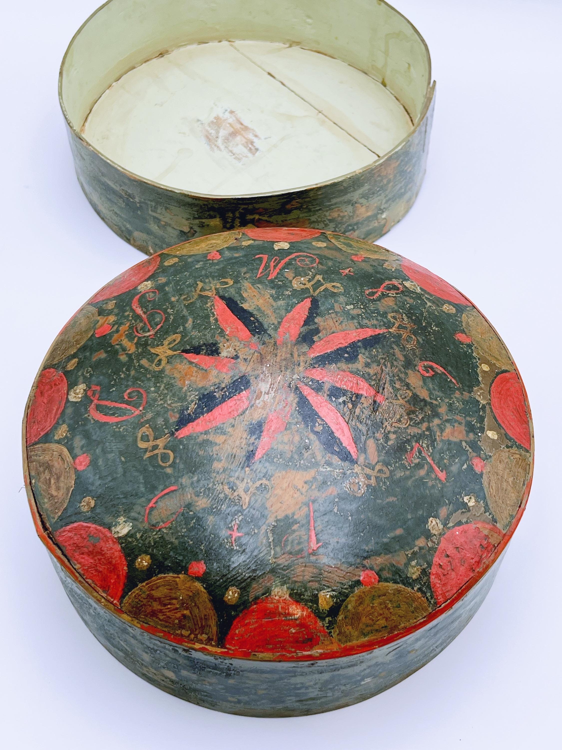 Dated 1798 Important Norwegian Primitive Antique Tine Box With