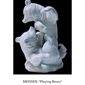Meissen &quot;Playing Bears&quot; sculpture by Alexander Struck (1902 – 1990), collectible