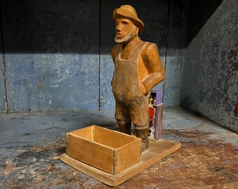 50's マーワル社 男像 アンティークUSA Antique オブジェ 1950s Norwegian Wood Carving 