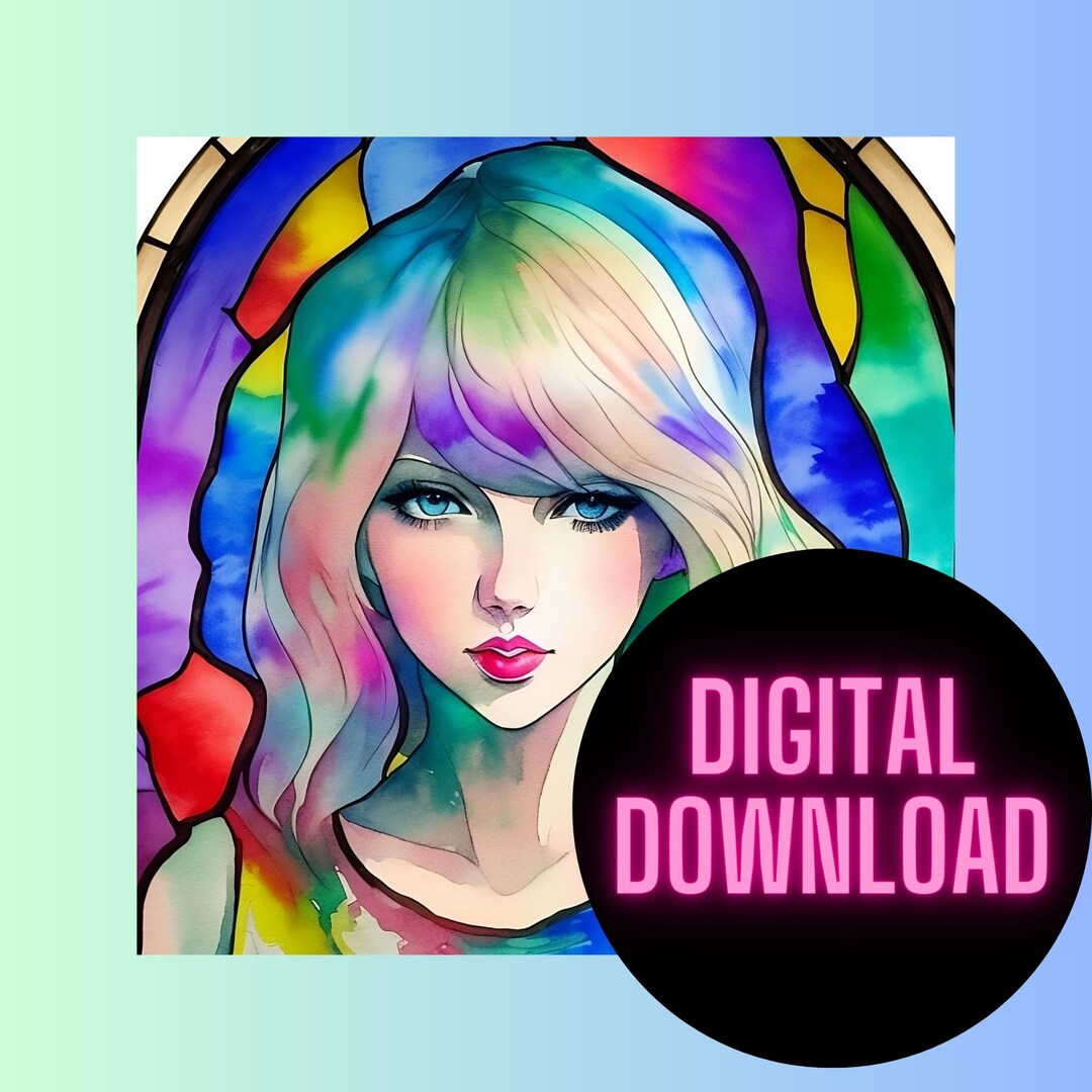 Taylor Swift Stained Glass Sticker Digital Taylor Swift Etsy