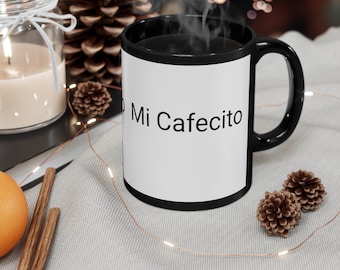 Mi Cafecito Black Ceramic Coffee Mug - 11oz