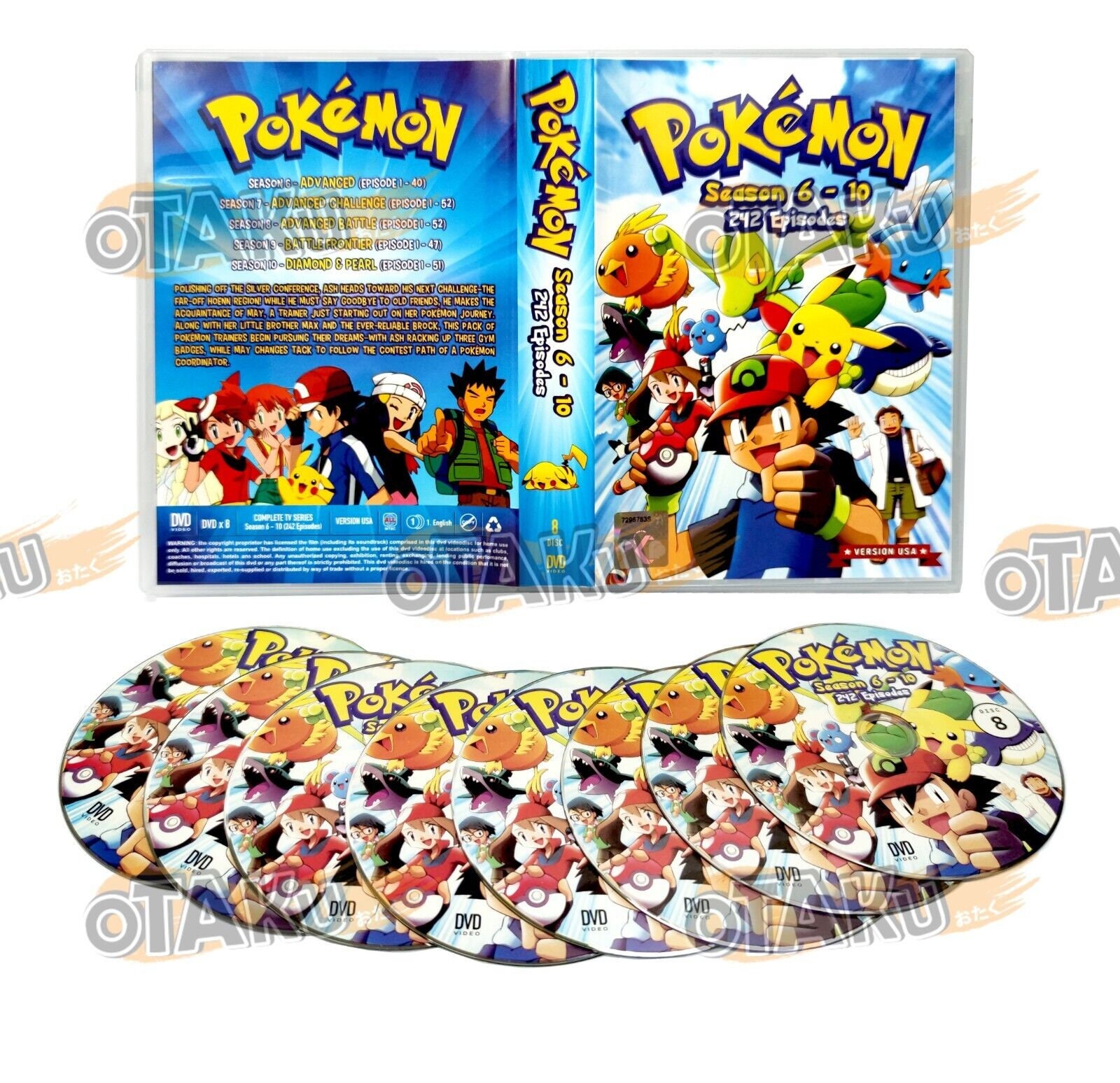 *ANIME* DVD POKEMON SEASON 6-10 VOL.1-242 END ENGLISH DUBBED REGION ALL