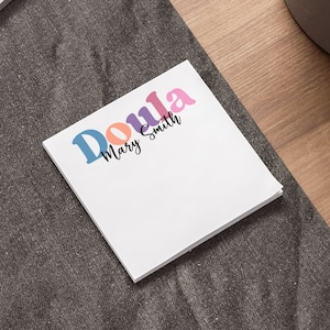 Doula personalizada Post it note bloc de notas obstétrico personalizado doula estacionaria regalo de doula personalizado entrenador de nacimiento post it note regalo de doula personalizado