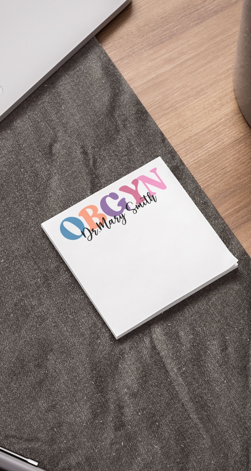 Personalized OBGYN Post It Note Custom Obstetrics Notepad Doctor ...