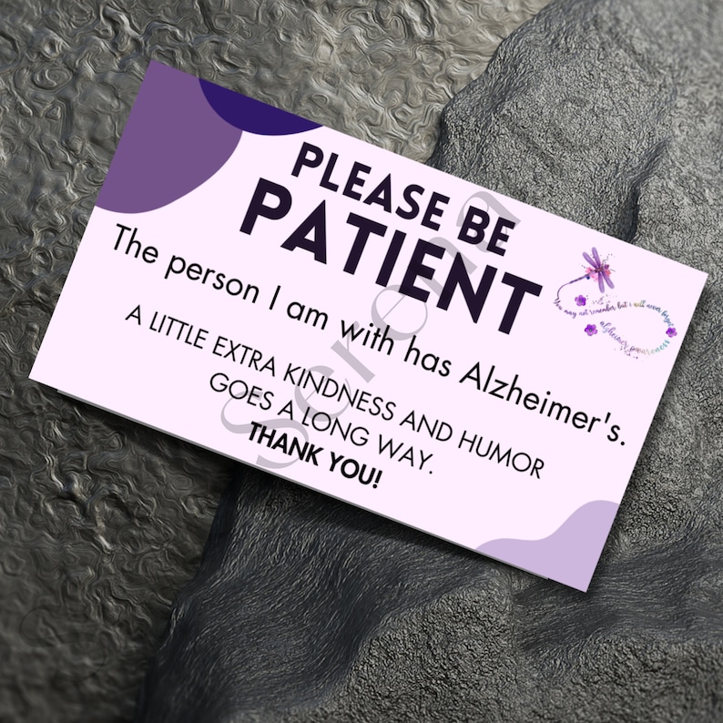 Canva Template Alzheimers Card Editable Digital Download Alzheimers ...