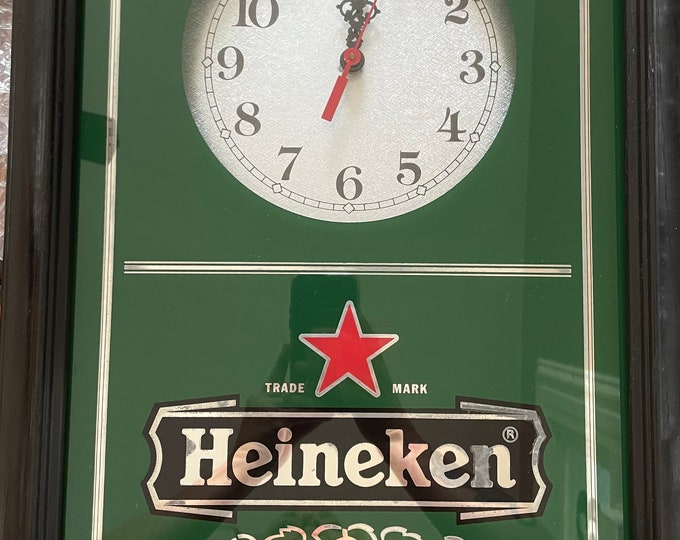 Heineken Beer Clock Wall Mirror Glass Decor Brand New in Box Etsy